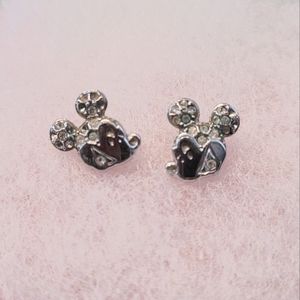 Sterling Silver Swarovski Crystal Mickey Mouse Earrings